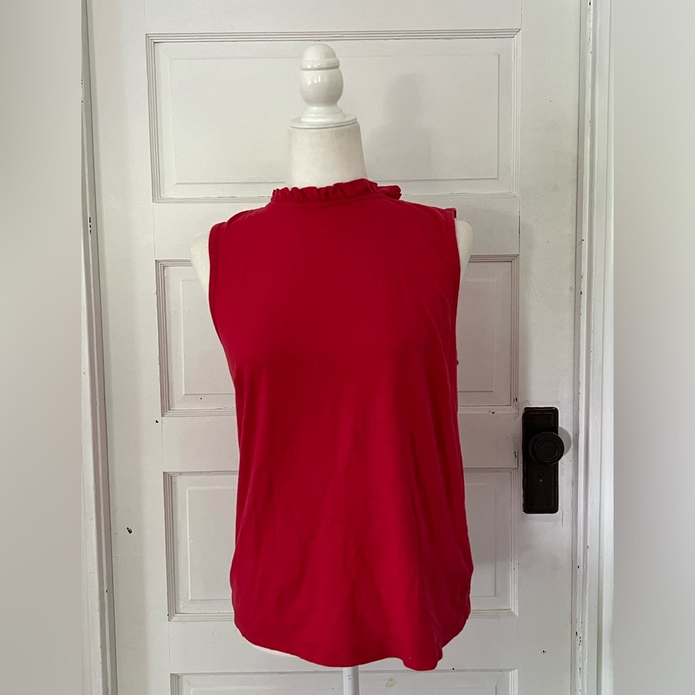 T.la | Ruffle High-neck Sleeveless Top